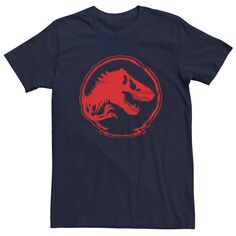 Мужская красная футболка с логотипом Glitch Coin Jurassic World, синий
