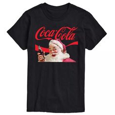 Футболка с логотипом Big &amp; Tall Coca-Cola Santa Licensed Character, черный