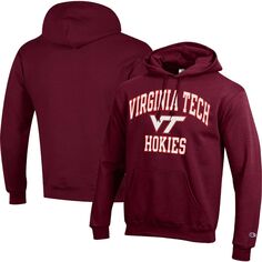 Мужской темно-бордовый пуловер с капюшоном Virginia Tech Hokies High Motor Champion