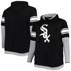 Мужской черный пуловер с капюшоном Chicago White Sox Big &amp; Tall Twofer New Era