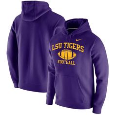 Мужской флисовый пуловер с капюшоном фиолетового цвета LSU Tigers Retro Football Club Nike