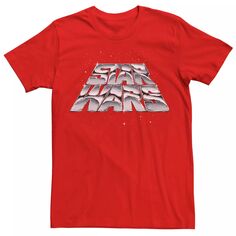 Мужская футболка с косым хромированным логотипом «Звездные войны», Красная Star Wars, красный