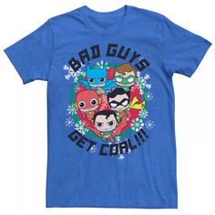 Мужская рождественская футболка DC Comics «Лига справедливости Bad Guys Get Coal» Licensed Character