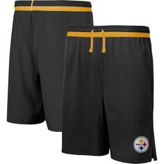 Мужские черные трехцветные эластичные тренировочные шорты Pittsburgh Steelers Cool Down Outerstuff