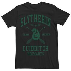 Мужская трикотажная футболка Deathly Hallows 2 Slytherin Quidditch Team Seeker Harry Potter