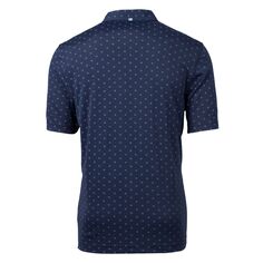 Мужская рубашка-поло большого и высокого размера из переработанного материала с принтом плитки Virtue Eco Pique Cutter &amp; Buck, темно-синий