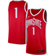 Мужская баскетбольная майка #1 Scarlet Ohio State Buckeyes Limited Nike