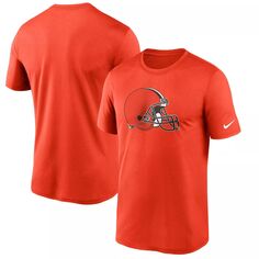 Мужская оранжевая футболка с логотипом Cleveland Browns Essential Legend Performance Nike