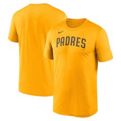 Мужская золотая футболка San Diego Padres New Legend с надписью Nike