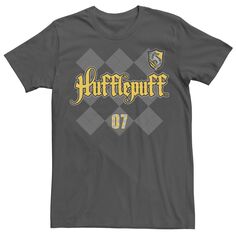 Мужская футболка с логотипом на груди в клетку Хаффлпафф Harry Potter