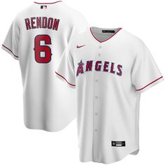 Мужская белая домашняя футболка Энтони Рендона «Лос-Анджелес Энджелс» с именем игрока Nike