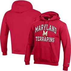 Мужской красный пуловер с капюшоном Maryland Terrapins High Motor Champion