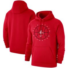 Мужской флисовый пуловер с капюшоном Scarlet Ohio State Buckeyes Basketball Icon Club Nike