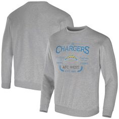 Мужской пуловер с капюшоном Los Angeles Chargers NFL x Darius Rucker Collection от Fanatics Heather Grey Los Angeles Chargers