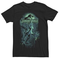 Мужская футболка с графическим логотипом и логотипом Jurassic World Raptor Paint Splatter Title, Black Licensed Character, черный