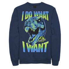 Мужской пуловер с капюшоном Jurassic Park T-Rex I Do What I Want Licensed Character, синий