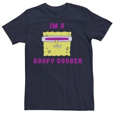 Мужская футболка SpongeBob SquarePants I’m A Goofy Goober с графическим рисунком и портретом Nickelodeon, синий