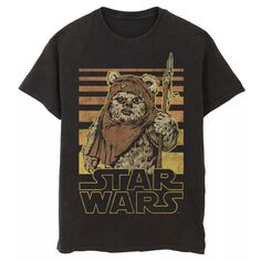 Мужская футболка Wicket Retro Ewok Sunset с полутоновым рисунком Star Wars