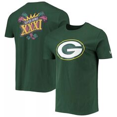 Мужская зеленая футболка Green Bay Packers Patch Up Collection Super Bowl XXXI New Era