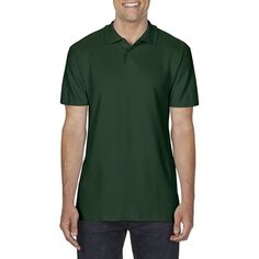 Gildan Softstyle Мужская рубашка-поло с коротким рукавом из двойного пике Floso, красный