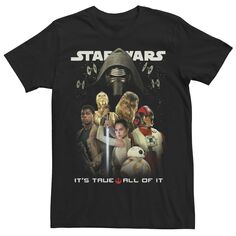 Мужская футболка с графическим плакатом и постером «Рей Кайло Рен Эпизод 7» Star Wars