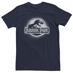 Мужская белая футболка с трафаретом и логотипом к фильму «Парк Юрского периода», Синяя Licensed Character, синий