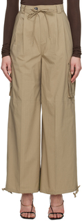 Серо-коричневые брюки карго со стрингами lesugiatelier