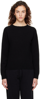 Черный свитер с круглым вырезом Sunspel