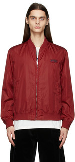 Двусторонняя нейлоновая куртка-бомбер с узором GG красного цвета Gucci