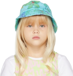 SSENSE Эксклюзивная детская синяя шляпа-ведро с бантом Collina Strada