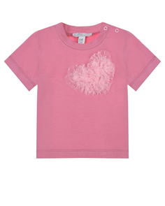 Розовая футболка с сердцем из фатина Dan Maralex детская