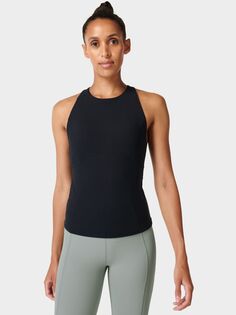 Супермягкая тренировочная майка с высоким воротником Sweaty Betty, черная