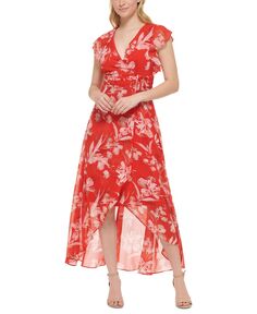 Женское платье макси с цветочным принтом Jessica Howard, красный