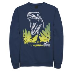 Мужской флисовый пуловер Jurassic World Raptor Roaring Behind Busches Licensed Character, синий