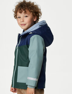 Рыбацкое пальто Stormwear с цветными блоками (2–8 лет) Marks &amp; Spencer, зеленый микс