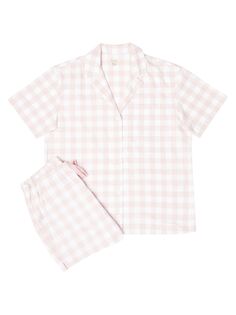 Короткая пижама из двух предметов Etta Gingham Barbour, розовый