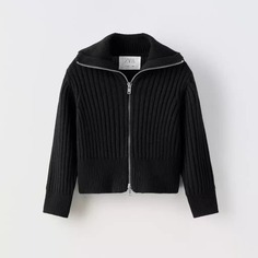 Кардиган ZARA Zip-up Knit, черный