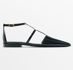 Мюли Massimo Dutti Flat, черный