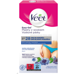 Veet полоски с воском для депиляции зоны бикини, 16 шт + салфетки для чувствительной кожи, 3 шт/1 уп.