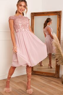 Платье миди Жанна Chi Chi London, розовый