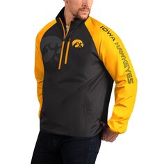 Мужская спортивная куртка Carl Banks Black Iowa Hawkeyes Point Guard с молнией до половины длины реглан G-III