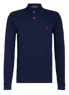 Рубашка поло POLO RALPH LAUREN Piqué Slim Fit, темно-синий