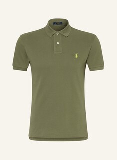 Рубашка поло POLO RALPH LAUREN Piqué Slim Fit, оливковый