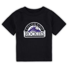 Черная футболка с основным логотипом команды Colorado Rockies Team Crew для малышей Outerstuff