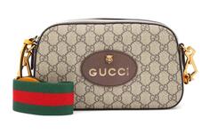 Сумка Gucci Messenger GG Supreme, серый/коричневый