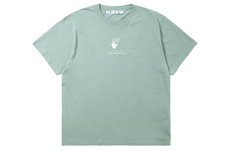 Off-White Мужская футболка с круглым вырезом SS21 зеленая