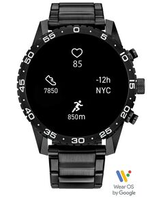 Смарт-часы унисекс CZ Smart Wear OS, черный браслет из нержавеющей стали, 45 мм Citizen, серый