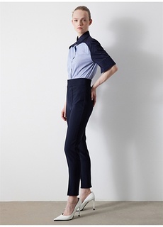 Темно-синие женские брюки Skinny с высокой талией İpekyol Ipekyol