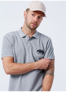 Серая мужская футболка-поло с вышивкой поло Aeropostale