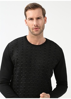 Черный мужской свитер с круглым вырезом Süvari